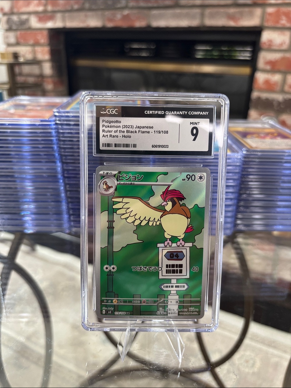 CGC 9 Pidgeotto Art Rare Holo Pokemon JP Ruler of the Black Flame SV3 119/108